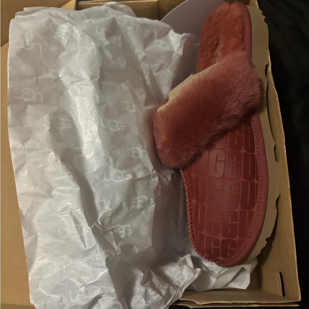 UGG Women's Plush Red Slippers
